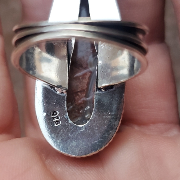 New Oversized Crazy Lace Agate 925 Silver Statement Ring. - Picture 16 of 16